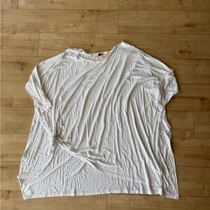 FP Beach Free People White Oversized T Shirt Dress Rayon Stretch M/L USA